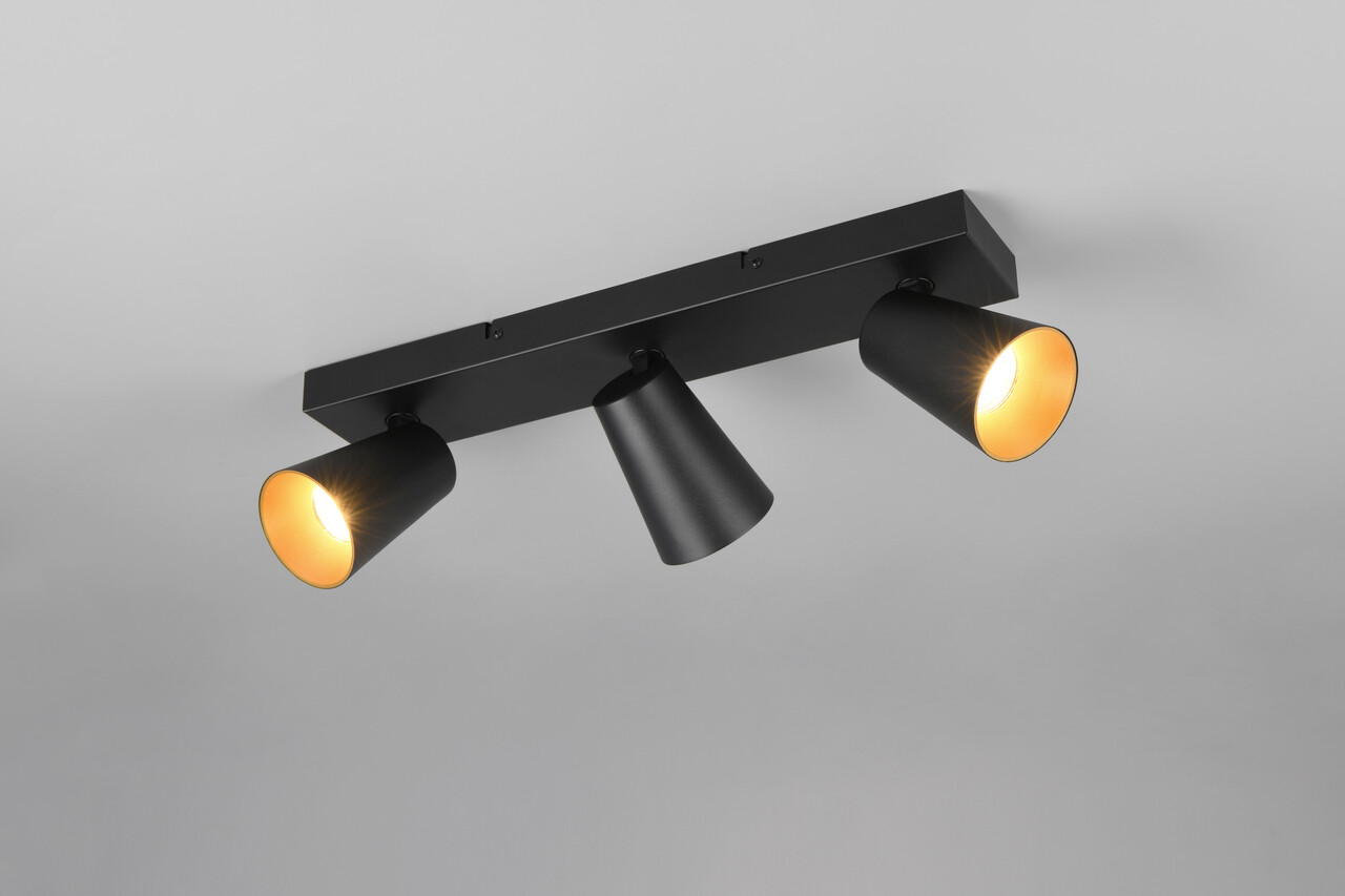 Plafoniera Sharp, TRIO, 46x8.5x16 cm, 10W, 3x GU10, metal, negru mat - imagine 7